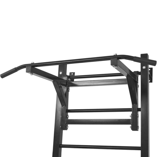 Wandmontierter Multifunktions-Fitness-Power-Turm Schwarz