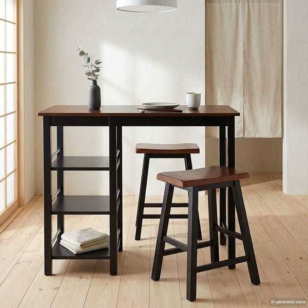 Bar Set 3 Stück MDF Schwarz