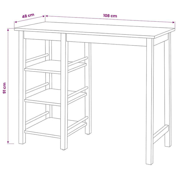 Bar Set 3 Stück MDF Schwarz