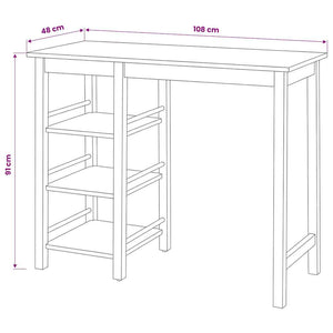 Bar Set 3 Stück MDF Schwarz