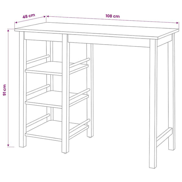 Bar Set 3 Stück MDF Weiß