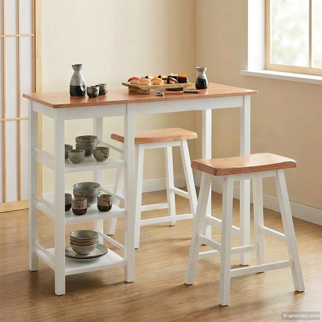 Bar Set 3 Stück MDF Weiß