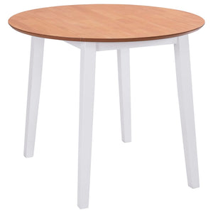 vidaXL Table de Salle à Manger Pliante Ronde MDF Blanc