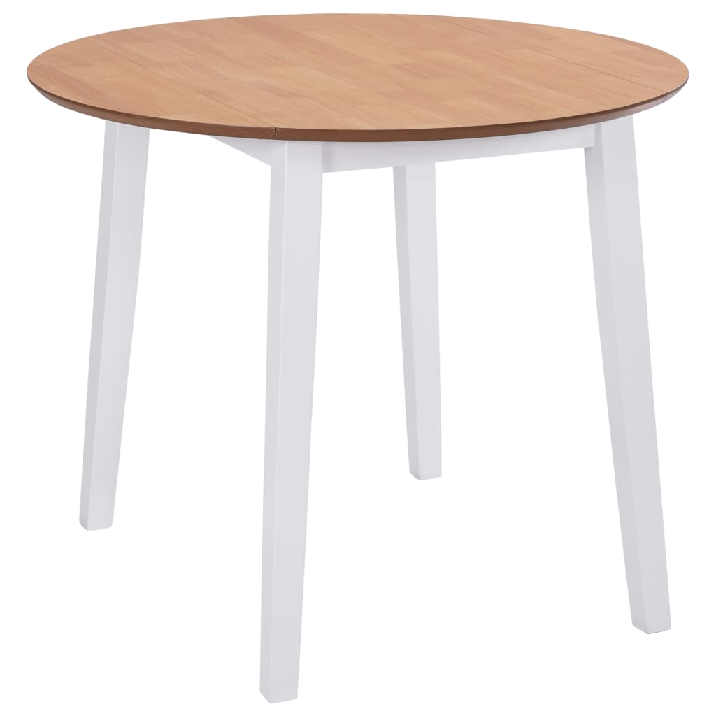 vidaXL Table de Salle à Manger Pliante Ronde MDF Blanc