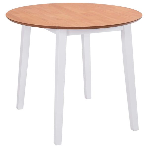 vidaXL Table de Salle à Manger Pliante Ronde MDF Blanc