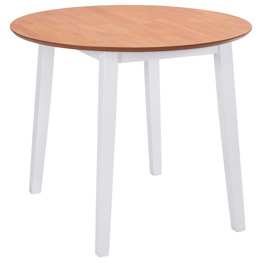 vidaXL Table de Salle à Manger Pliante Ronde MDF Blanc