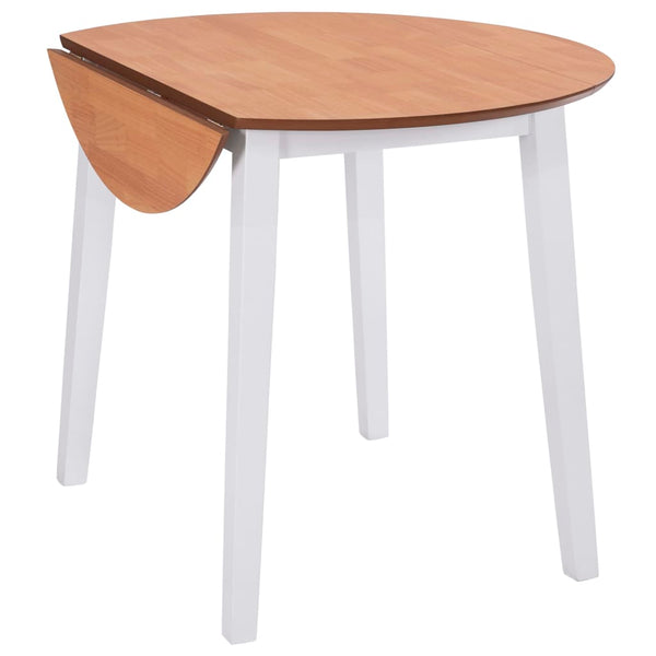 vidaXL Table de Salle à Manger Pliante Ronde MDF Blanc