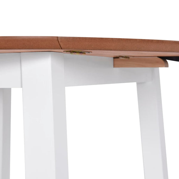 vidaXL Table de Salle à Manger Pliante Ronde MDF Blanc