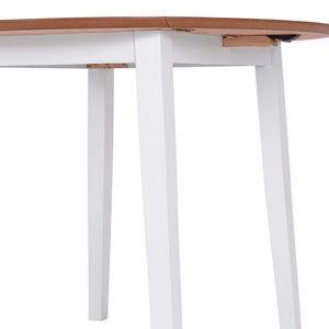 vidaXL Table de Salle à Manger Pliante Ronde MDF Blanc