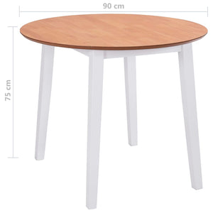 vidaXL Table de Salle à Manger Pliante Ronde MDF Blanc