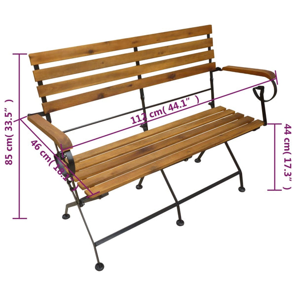 Klappbare Gartenbank Akazie 112 cm