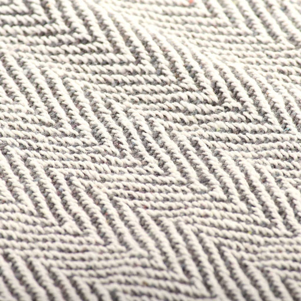 Überwurf Baumwolle Fischgrätenmuster 160x210 cm Grau