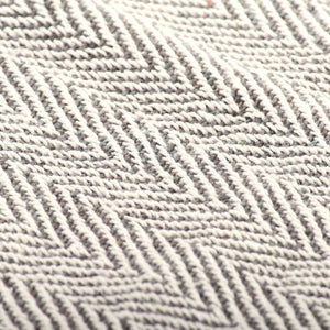 Überwurf Baumwolle Fischgrätenmuster 160x210 cm Grau