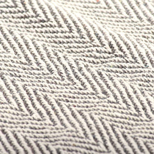 Überwurf Baumwolle Fischgrätenmuster 220x250 cm Grau