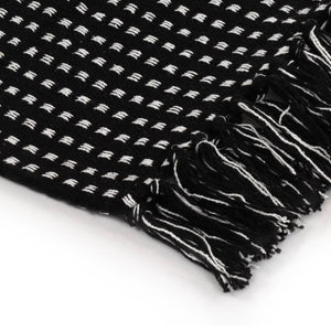 vidaXL Plaid en coton à carreaux 125x150 cm Noir