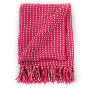 vidaXL Cotton Plaid Throw 125x150 cm Pink