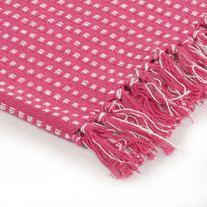 vidaXL Jeté de lit à carreaux en coton 160x210 cm Rose