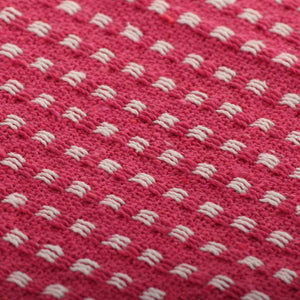 vidaXL Jeté de lit à carreaux en coton 160x210 cm Rose