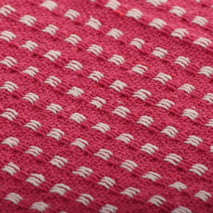 vidaXL Jeté de lit en coton à carreaux 220x250 cm rose