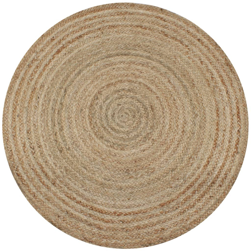 vidaXL Tapis en jute tressé 90 cm rond