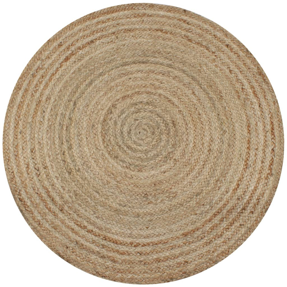 vidaXL Tapis en jute tressé 150 cm Rond