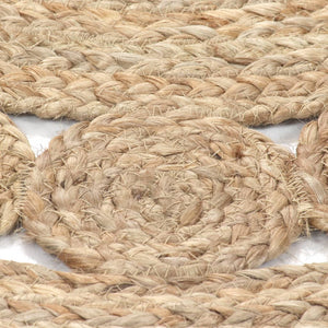 vidaXL Tapis à motif tressé Jute 90 cm Rond