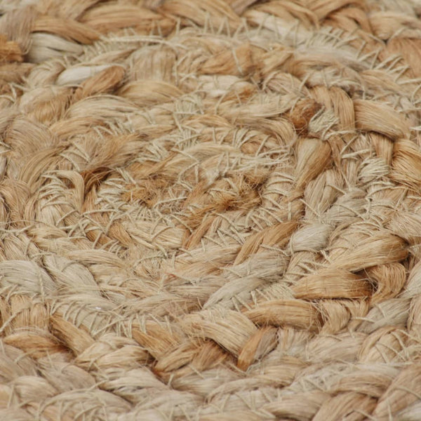 vidaXL Tapis à motif tressé Jute 90 cm Rond