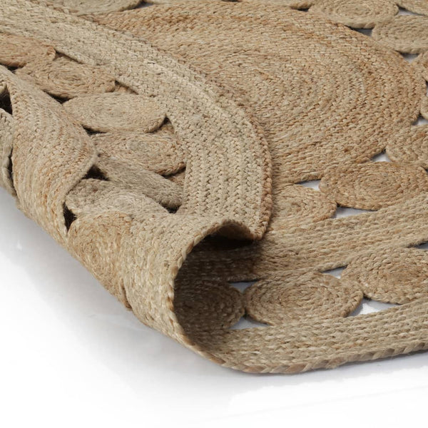 vidaXL Tapis en jute tressé motif rond 120 cm