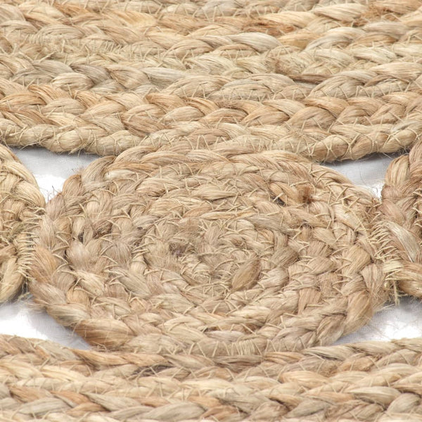 vidaXL Tapis en jute tressé motif rond 120 cm
