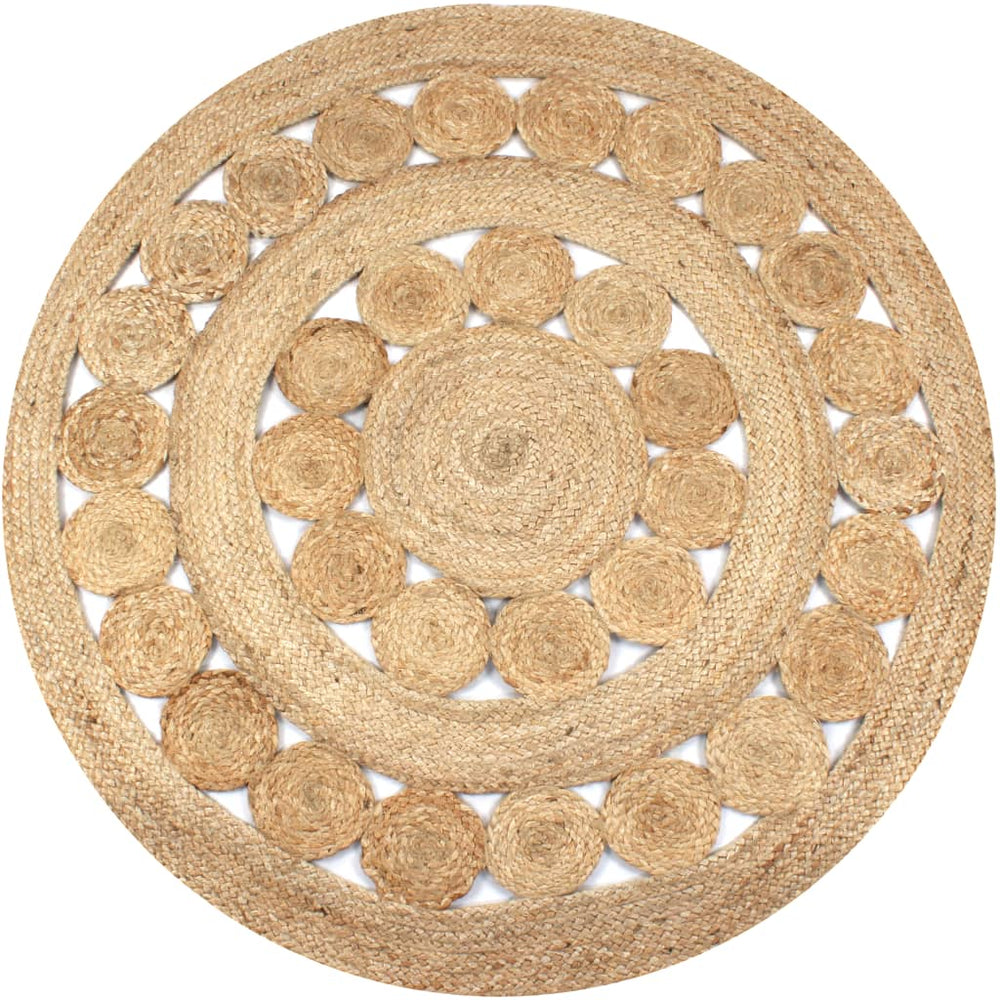 vidaXL Tapis tressé en jute 150 cm Rond