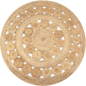 Teppich Geflochten Jute 150 cm Rund