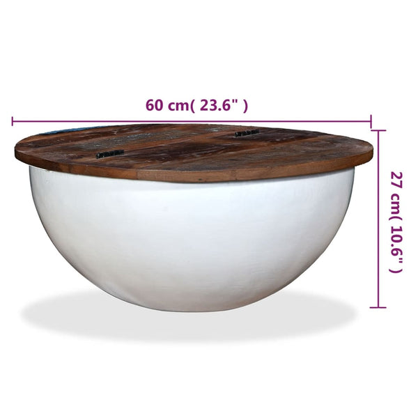 Couchtisch Altholz Massiv Weiß Schalenform