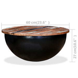 Couchtisch Altholz Massiv Schwarz Schalenform