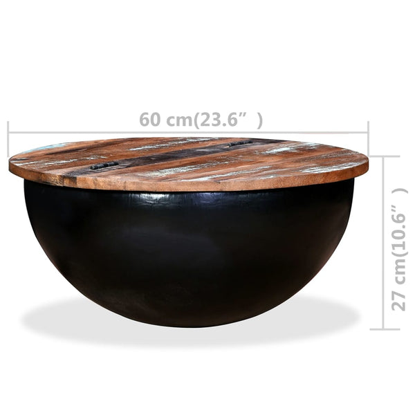 Couchtisch Altholz Massiv Schwarz Schalenform