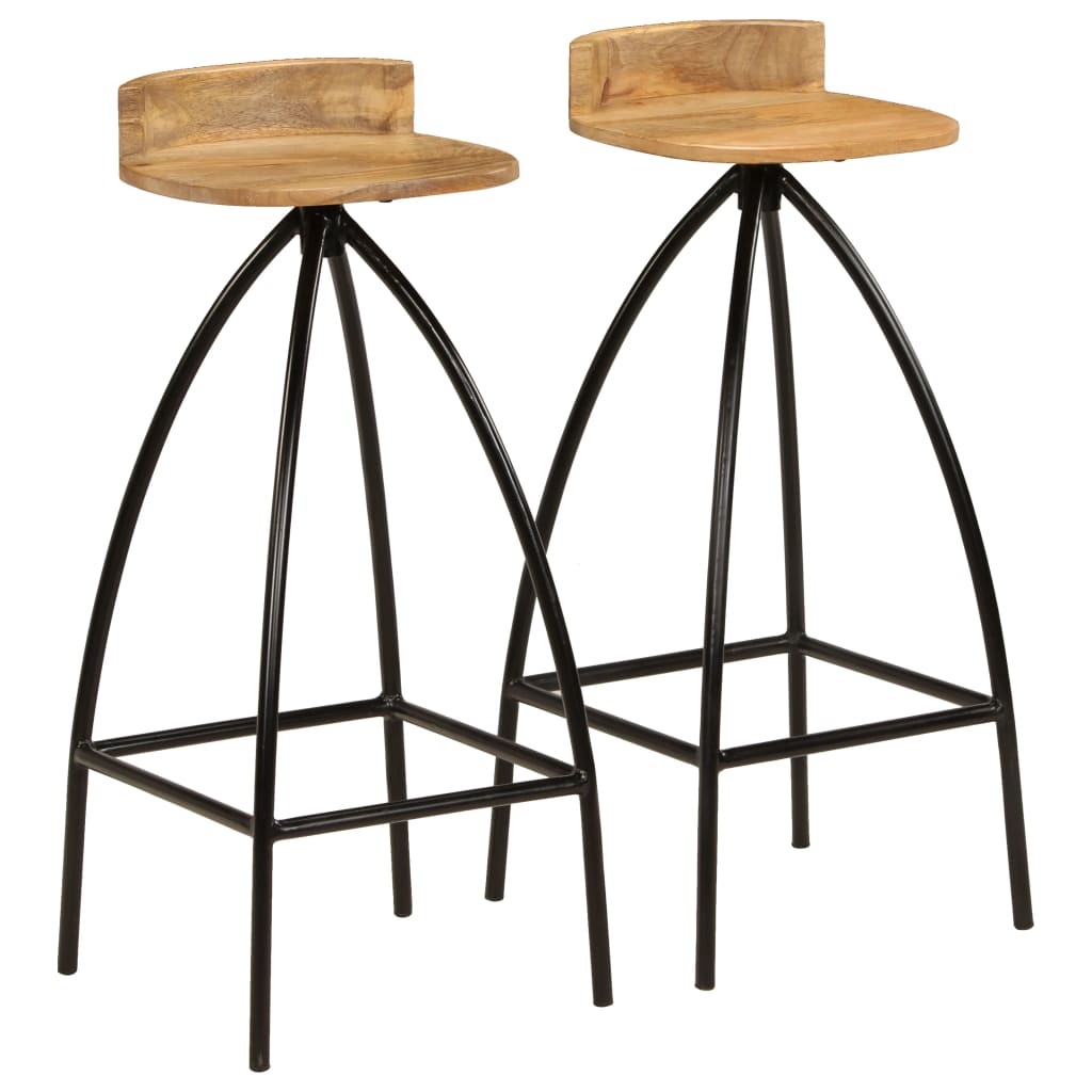 vidaXL Tabourets de bar 2 pcs Bois de manguier massif