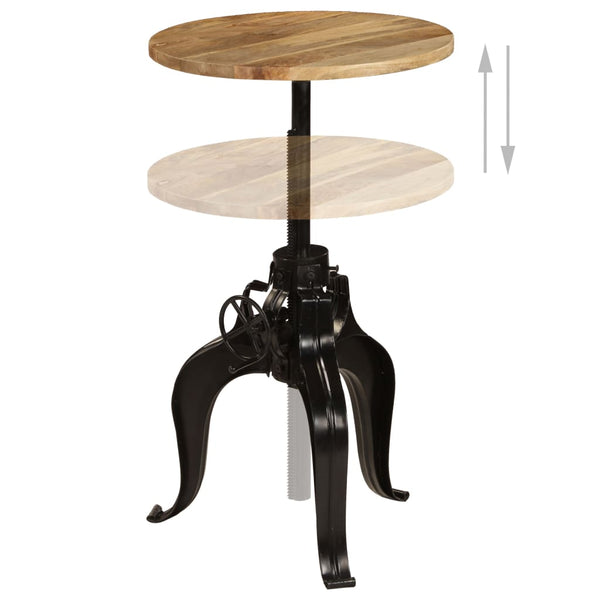 vidaXL Table de bar en bois de manguier massif 60x(76-110) cm