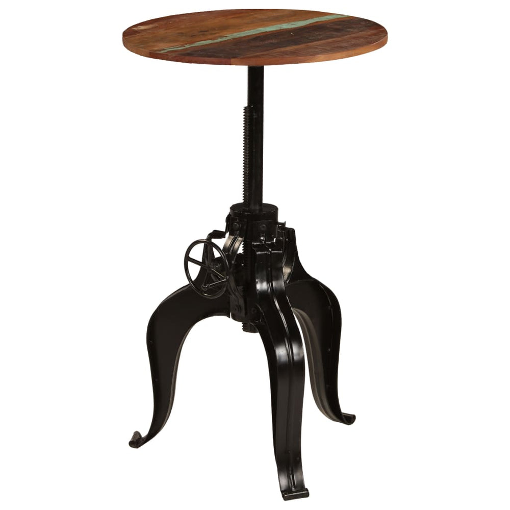 vidaXL Table de bar en bois de récupération massif 60x(76-110) cm