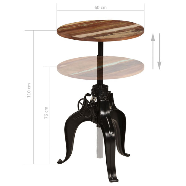 Bartisch Altholz Massiv 60x(76-110) cm