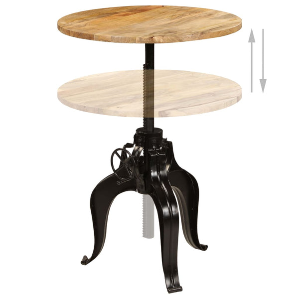 vidaXL Table de bar en bois de manguier massif 75x(76-110) cm