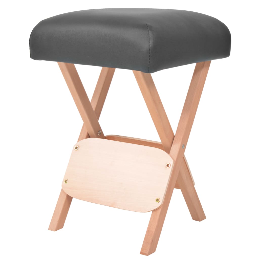 Massage-Klapphocker Schwarz, 12 cm Sitzpolster