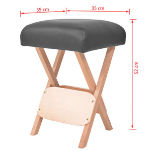 Massage-Klapphocker Schwarz, 12 cm Sitzpolster