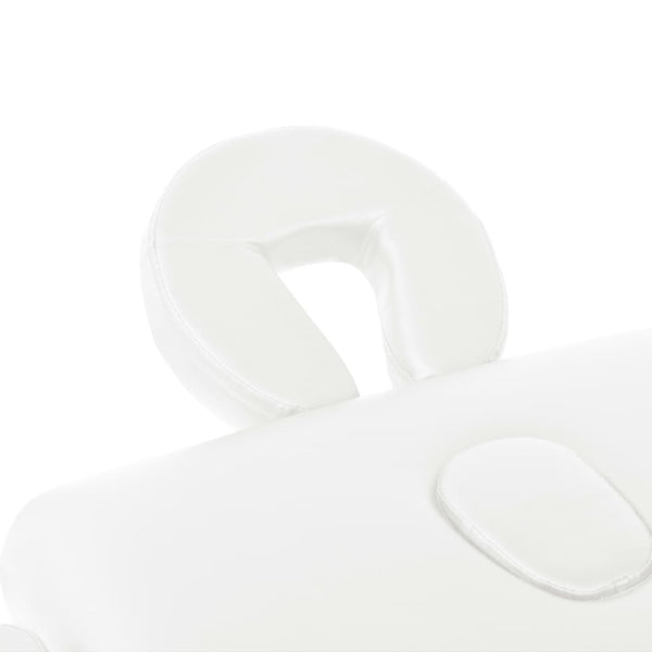 vidaXL Table de massage pliable à 2 zones 10 cm assise Blanc