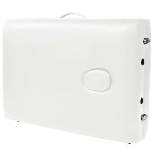 vidaXL Table de massage pliable à 2 zones 10 cm assise Blanc