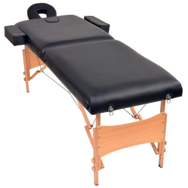 Klappbare Massageliege 2-Zonen Schwarz