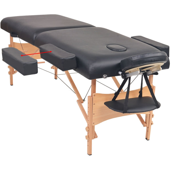 Klappbare Massageliege 2-Zonen Schwarz