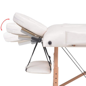Klappbare 3-Zonen Massageliege, 10 cm Polsterung - Weiß