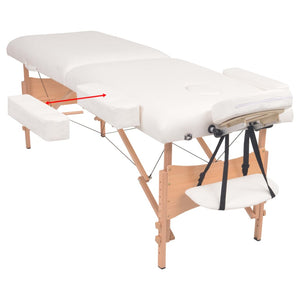 Klappbare Massageliege 2-Zonen mit Hocker Weiß