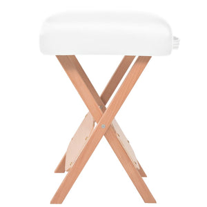 vidaXL Table de massage 3 zones avec tabouret Pliable Épaisseur 10 cm Blanc
