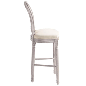 vidaXL Tabourets de bar 2 pcs Blanc Tissu