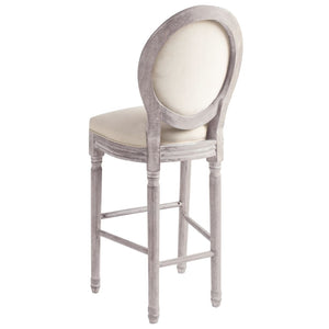 vidaXL Tabourets de bar 2 pcs Blanc Tissu